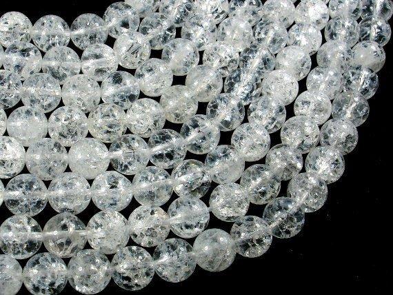 Crackle Clear Quartz Beads, 10mm Round Beads-Gems: Round & Faceted-BeadDirect