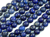 Natural Lapis Lazuli, Blue 10mm Round Beads-Gems: Round & Faceted-BeadDirect