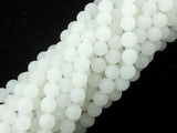 Matte White Jade Beads, 6mm Round Beads-Gems: Round & Faceted-BeadDirect