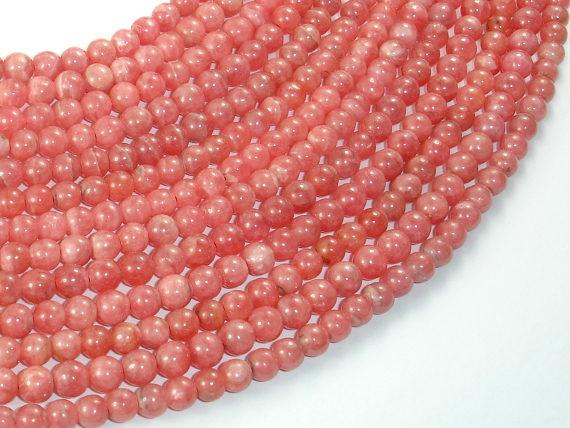 Rhodochrosite Beads, 5mm Round Beads-Gems: Round & Faceted-BeadDirect