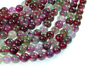 Dragon Vein Agate Beads, Green & Fuchsia, 8mm Round Beads-Agate: Round & Faceted-BeadDirect