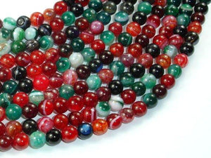 Banded Agate Beads, Multi Colored, 6mm-Agate: Round & Faceted-BeadDirect