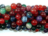 Banded Agate Beads, Multi Colored, 8mm Round-Agate: Round & Faceted-BeadDirect