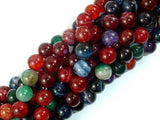 Banded Agate Beads, Multi Colored, 8mm Round-Agate: Round & Faceted-BeadDirect
