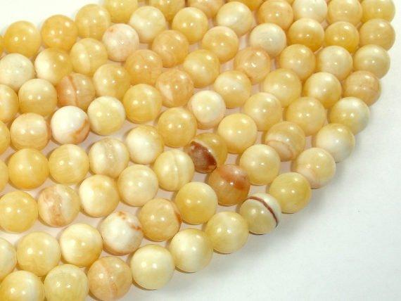 Honey Jade Beads, 10mm Round Beads-Gems: Round & Faceted-BeadDirect