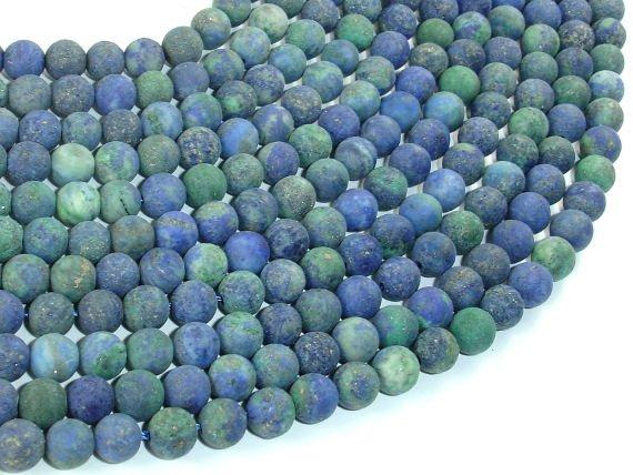Matte Azurite Malachite Beads, Round, 6mm-Gems: Round & Faceted-BeadDirect