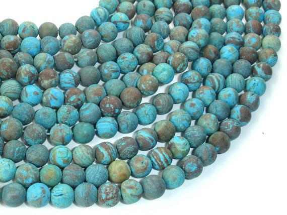 Matte Blue Calsilica Jasper Beads, 6mm, Round Beads-Gems: Round & Faceted-BeadDirect
