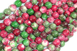 Rain Flower Stone, Red, Green, 6mm Round Beads-Gems: Round & Faceted-BeadDirect