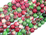 Rain Flower Stone, Red, Green, 8mm Round Beads-Gems: Round & Faceted-BeadDirect