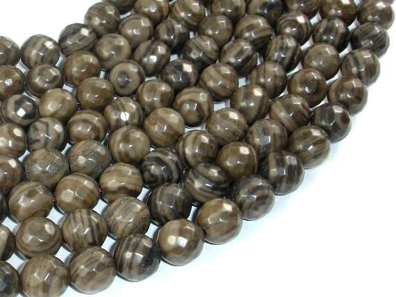 Coffee Jasper, 10mm Faceted Round Beads-Gems: Round & Faceted-BeadDirect