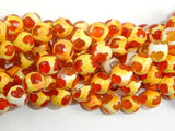 Tibetan Agate Beads, Orange, Faceted Round-Agate: Round & Faceted-BeadDirect