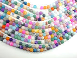 Frosted Matte Agate - Multi Color, 8mm Round-Gems: Round & Faceted-BeadDirect