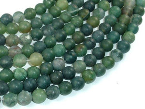 Matte Moss Agate Beads, 8mm Round Beads-Gems: Round & Faceted-BeadDirect