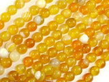 Banded Agate Beads, Yellow, 6mm Round-Agate: Round & Faceted-BeadDirect