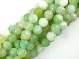 Banded Agate Beads, Light Green, 8mm Round Beads-Agate: Round & Faceted-BeadDirect