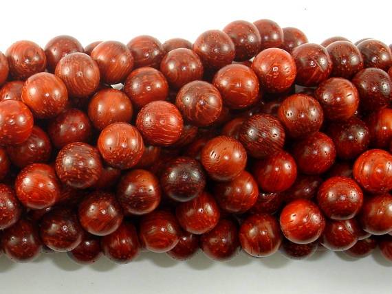Red Sandalwood Beads, 8mm Round Beads-Wood-BeadDirect