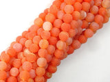 Frosted Matte Agate- Orange, 6 mm Round Beads-Agate: Round & Faceted-BeadDirect