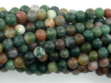 Matte Indian Agate Beads, Fancy Jasper Beads, 6mm-Gems: Round & Faceted-BeadDirect