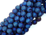 Druzy Agate Beads, Blue Geode Beads, 10mm, Round-Gems: Round & Faceted-BeadDirect