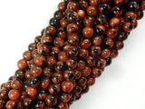 Gold Blue Sand Stone Beads, 6mm Round Beads-Agate: Round & Faceted-BeadDirect