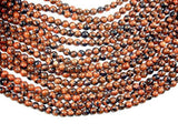 Gold Blue Sand Stone Beads, 8mm Round Beads-Gems: Round & Faceted-BeadDirect