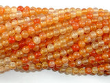 Carnelian Beads, Orange, 4mm (4.4mm) Round Beads-Agate: Round & Faceted-BeadDirect
