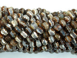 Tibetan Agate Beads, Brown, 6mm Faceted Round Beads-Agate: Round & Faceted-BeadDirect