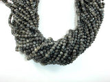 Black Labradorite Beads, Larvikite, Round, 4mm (4.6mm)-Gems: Round & Faceted-BeadDirect