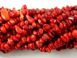 Red Bamboo Coral, 4mm-9 mm Chips Beads-Gems: Nugget,Chips,Drop-BeadDirect