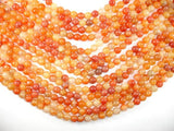 Dragon Vein Agate Beads, Orange, 8mm Round Beads-Agate: Round & Faceted-BeadDirect