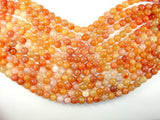 Dragon Vein Agate Beads, Orange, 10mm Round Beads-Agate: Round & Faceted-BeadDirect