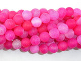 Frosted Matte Agate Beads, Pink, 10mm Round-Agate: Round & Faceted-BeadDirect