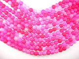 Frosted Matte Agate Beads, Pink, 10mm Round-Agate: Round & Faceted-BeadDirect