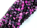 Agate Beads, Pink & Black, 6mm(6.3mm) Faceted Round Beads, 15 Inch-Agate: Round & Faceted-BeadDirect