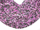 Agate Beads, Pink & Black, 6mm(6.3mm) Faceted Round Beads, 15 Inch-Agate: Round & Faceted-BeadDirect