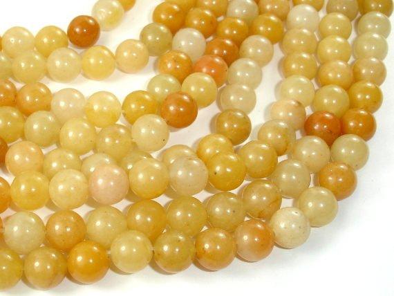 Yellow Aventurine Beads, 8mm(8.5mm) Round Beads-Gems: Round & Faceted-BeadDirect