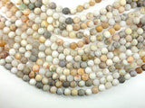 Matte Bamboo Leaf Agate, 8mm Round Beads-Gems: Round & Faceted-BeadDirect