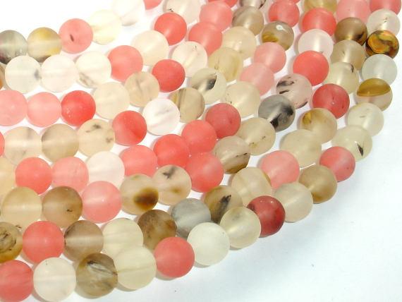 Matte Fire Cherry Quartz Beads, 8mm Round Beads-Gems: Round & Faceted-BeadDirect