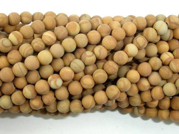 Matte Wood Jasper Beads, 4mm, Round Beads-Gems: Round & Faceted-BeadDirect