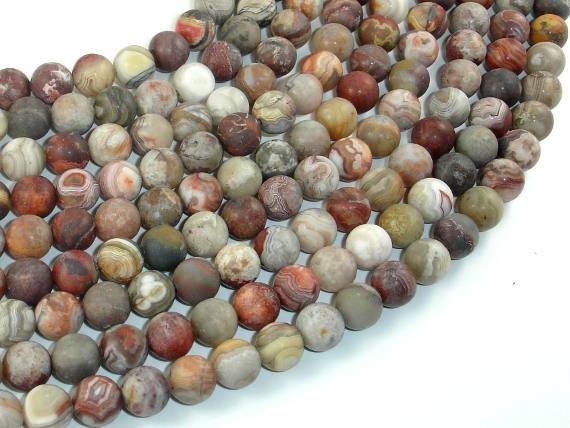 Matte Mexican Crazy Lace Agate Beads, 8mm Round Beads-Gems: Round & Faceted-BeadDirect