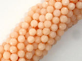 Jade Beads, Peach, 6mm Faceted Round-Gems: Round & Faceted-BeadDirect