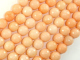 Jade Beads, Peach, 10mm, Faceted Round-Gems: Round & Faceted-BeadDirect