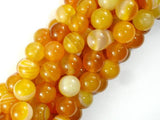 Banded Agate Beads, Yellow, 10mm (10.5mm) Round-Agate: Round & Faceted-BeadDirect