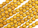 Yellow Wood Beads, Nangka Wood Beads, 8mm(7.8mm) Round Beads, 32 Inch-Wood-BeadDirect