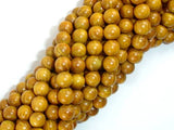 Yellow Wood Beads, Nangka Wood Beads, 8mm(7.8mm) Round Beads, 32 Inch-Wood-BeadDirect