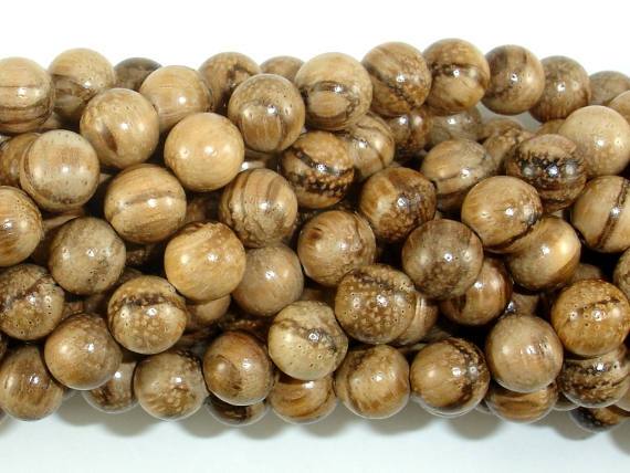 Aqarwood Beads, 8mm(8.3mm) Round Beads, 34 Inch-Wood-BeadDirect