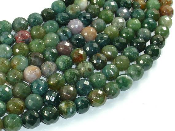 Indian Agate Beads, 10mm Faceted Round-Gems: Round & Faceted-BeadDirect
