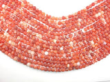 Matte Banded Agate Beads, Red & Orange, 6mm Round Beads-Agate: Round & Faceted-BeadDirect