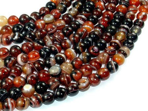 Banded Agate Beads, Sardonyx Agate Beads, 8mm(8.2mm) Round-Agate: Round & Faceted-BeadDirect