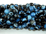 Agate Beads, Blue & Black, 8mm Faceted Round-Agate: Round & Faceted-BeadDirect